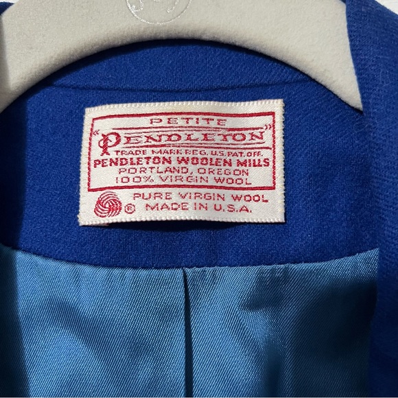 Vintage Pendleton Jewel Tone Blue 100% Wool Blazer Jacket - Picture 2 of 13